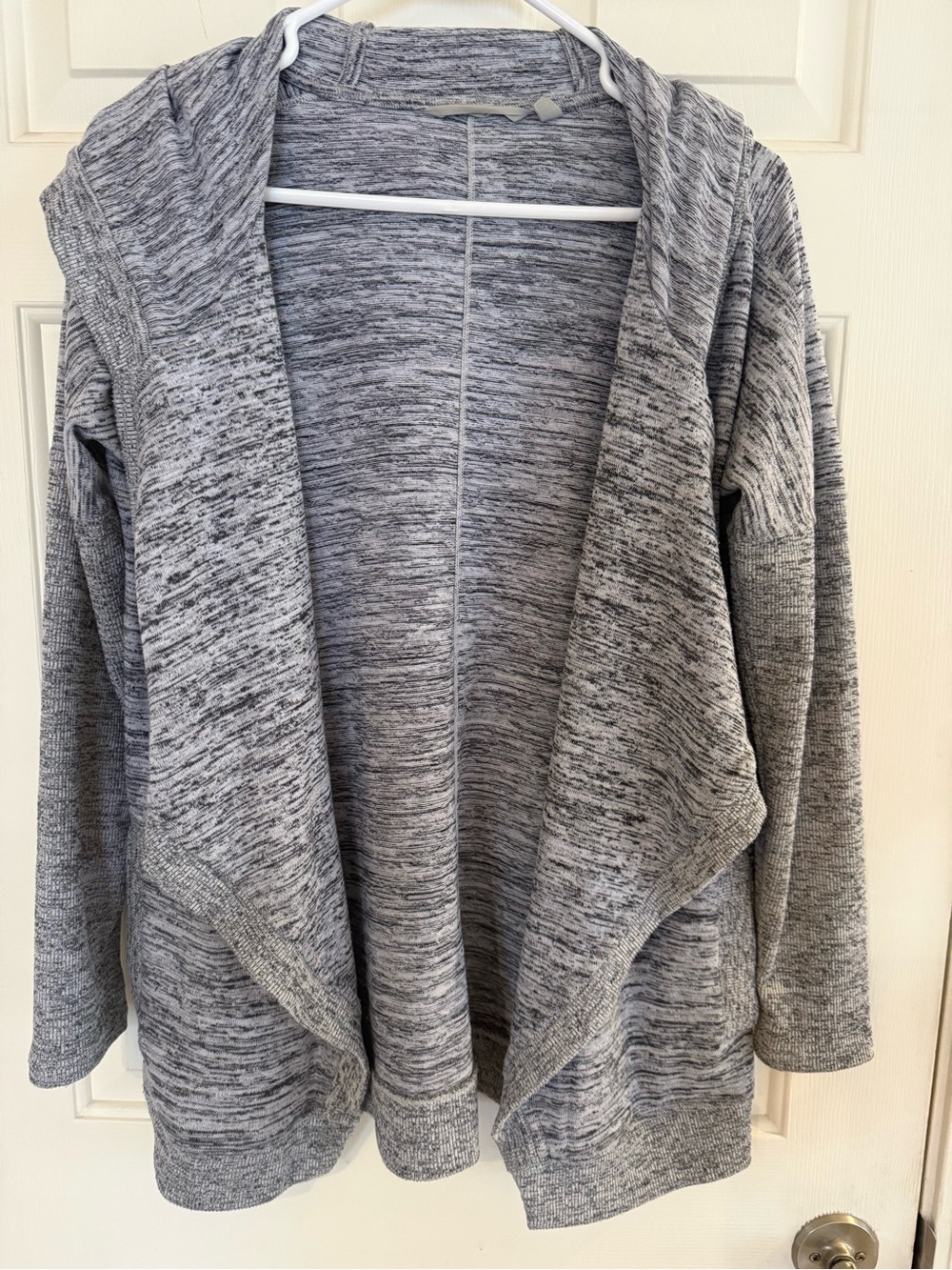Athleta Heather Gray Sporty Comfortable Open-Front Draped Cardigan Size S